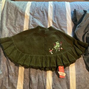 ROMWE Frog and Mushroom Embroidered Cloak Cardigan